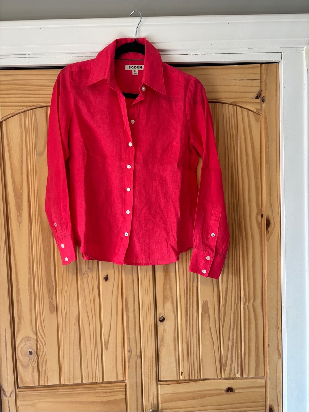 Boden Hot Pink Long-Sleeve Button Shirt size 0 NWOT